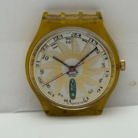 33mm Vintage 1992 Swatch GK707 Day Date Watch UNTESTED PARTS REPAIR