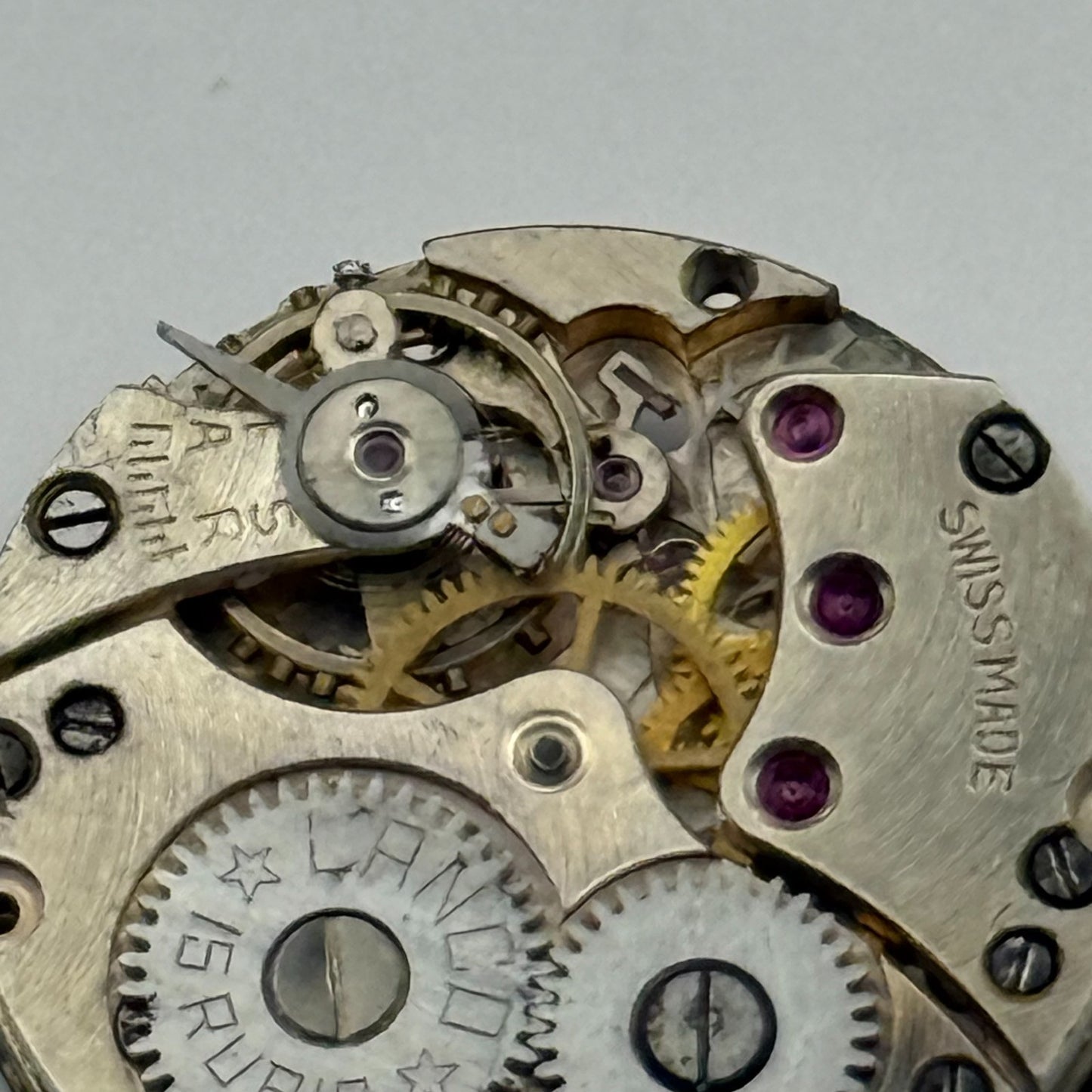 Lanco 15 Rubis Watch Movement Manual Wind Vintage Swiss Parts Repair 19.7mm