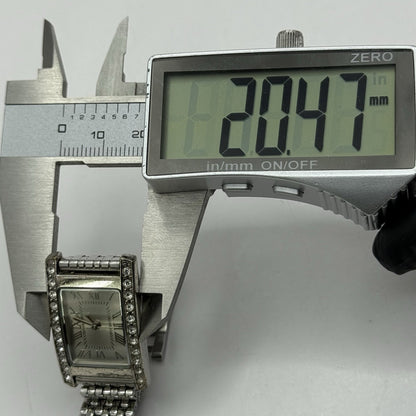 20mm Working Ladies M&S Silver Tone Jewelled Quartz Watch Broken Strap