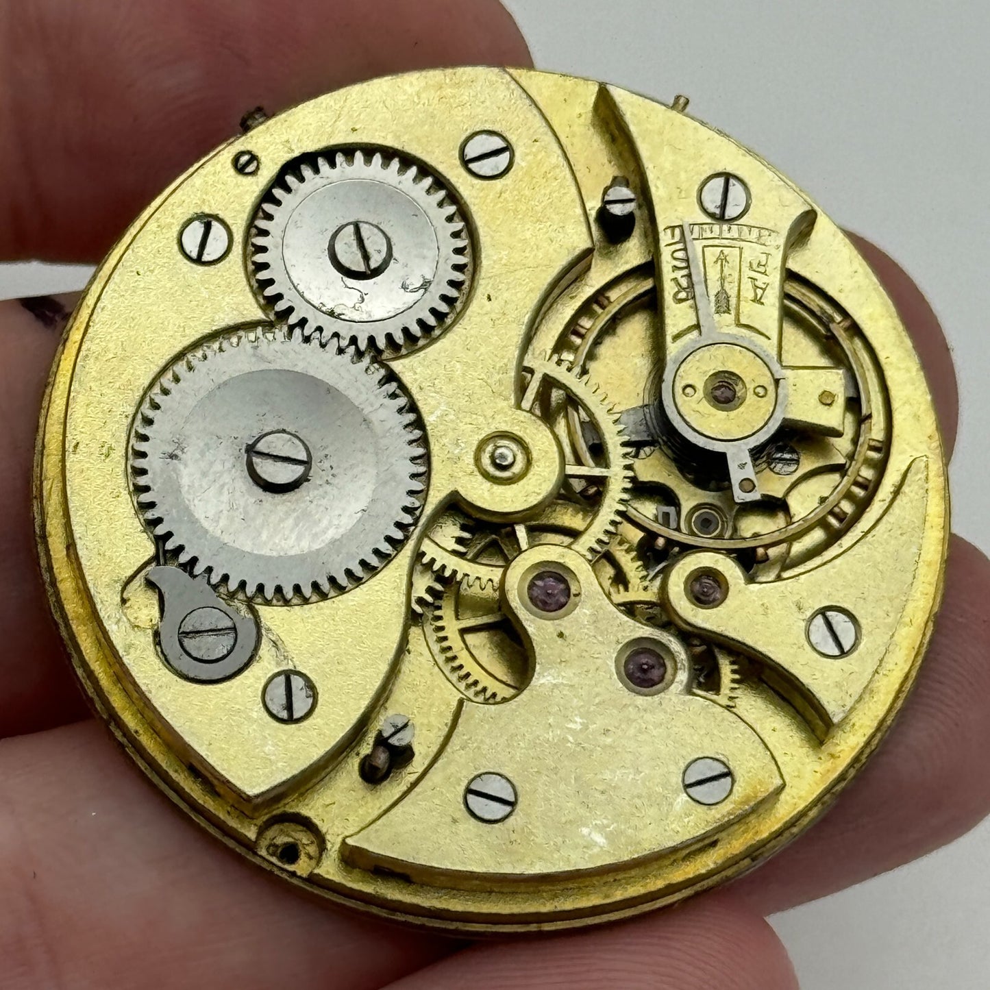 42.1mm Vintage Open Face Swiss Pocket Watch Movement PARTS REPAIR SPARES