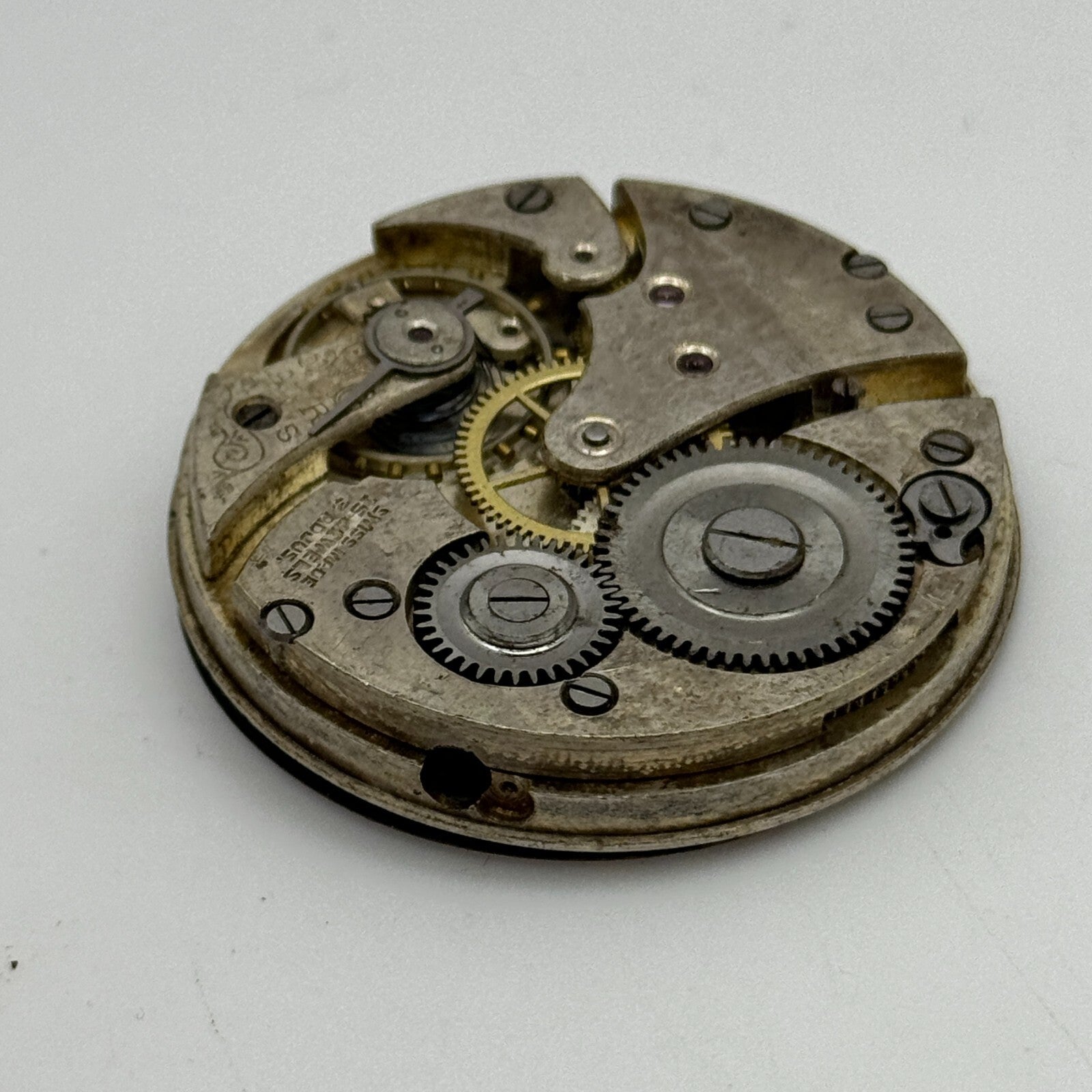 43.1mm Vintage 15 Jewels Swiss 3 Adjus Sub Seconds Pocket Watch Movement PARTS