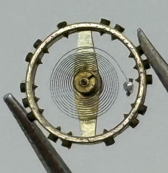 FHF 159 Balance Wheel Complete And Spring 3-10’’’ 190 M Watch Movement Parts NOS