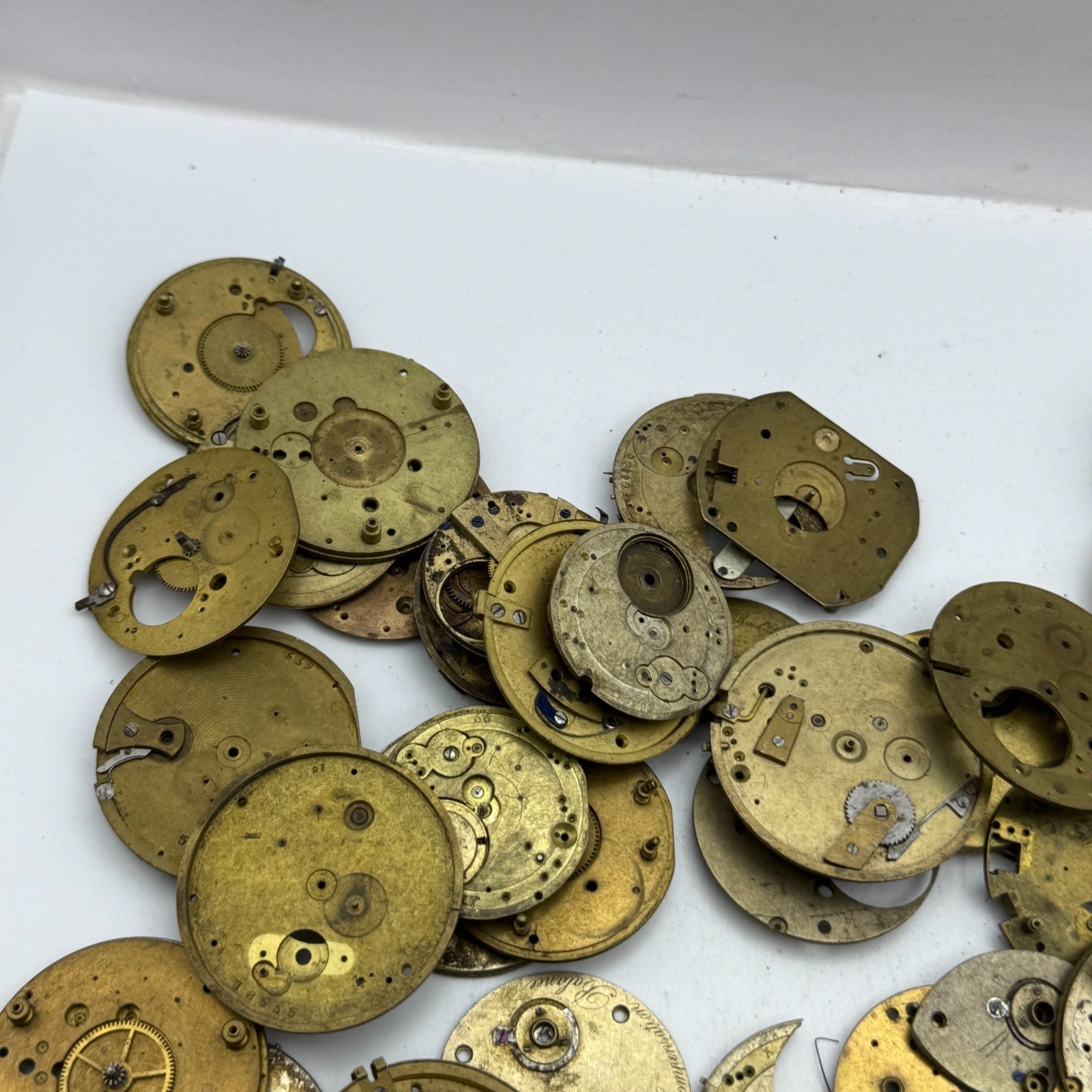 Large Bundle Of Antique Partial Pocket Watch Movements Joblot PARTS REPAIR SPARE