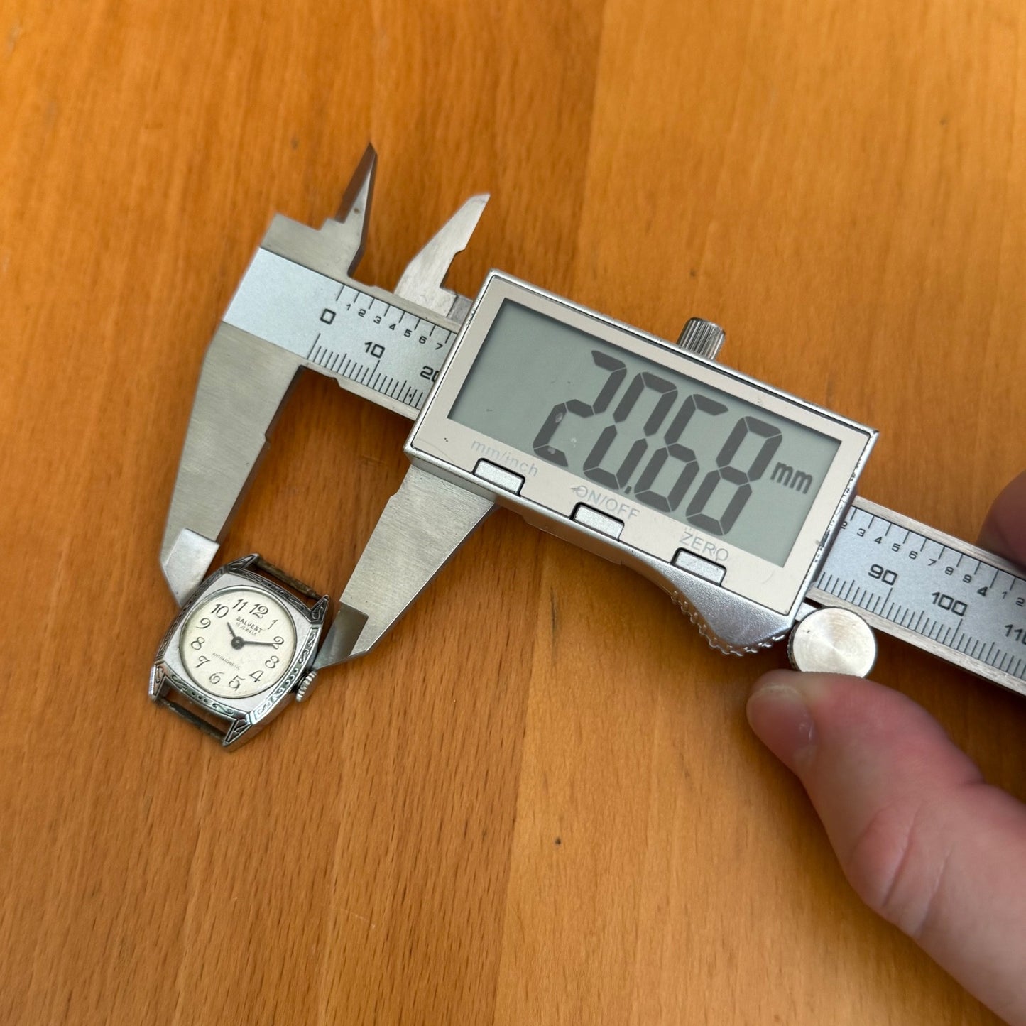 20mm Vintage Salvest 15J Cattin C64 .C Art Deco Case Manual Wind Watch PARTS