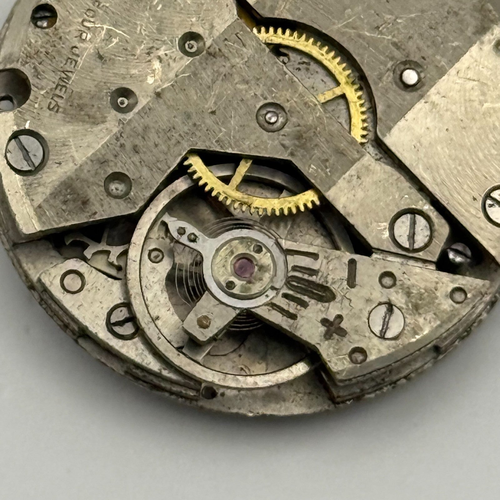 Amida 542 Watch Movement Manual Wind Vintage Swiss 4 Jewels Parts Repair 27mm