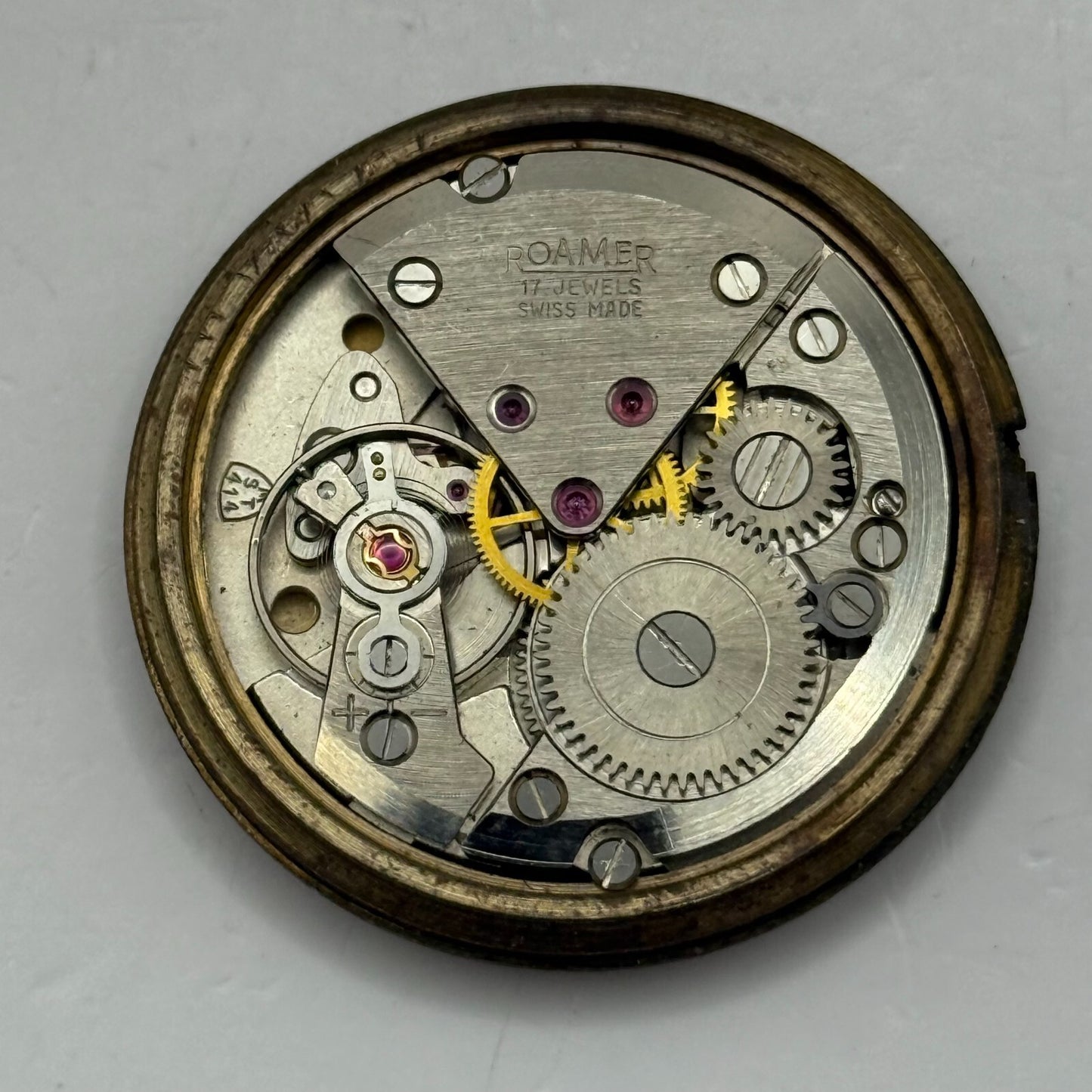 31mm Vintage Roamer MST 414 Balance Ok Watch Movement PARTS REPAIR