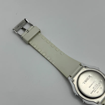 Timex Indiglo Digital Quartz Watch Piano Strap White Black Strap Working 34mm