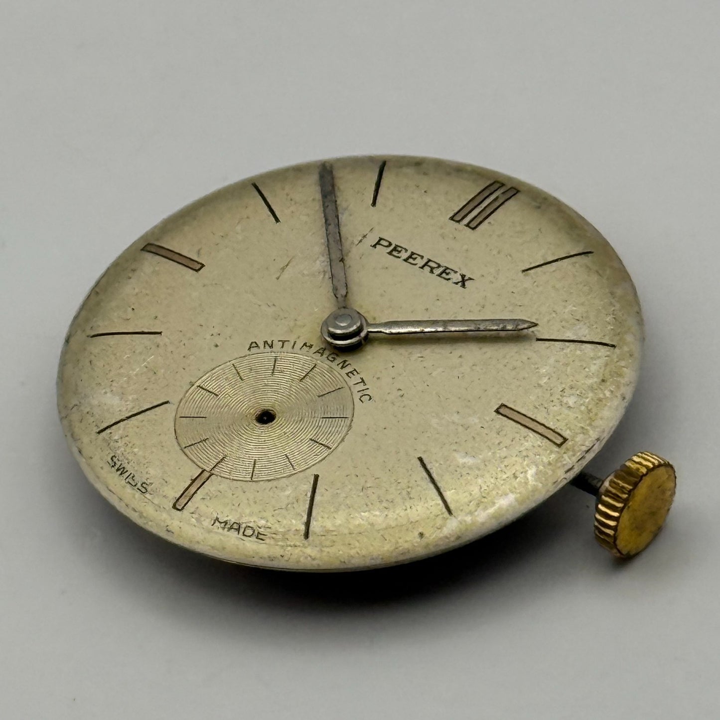 Peerex 15 Jewels Watch Movement Running Manual Wind Vintage Parts Repair 25.8mm