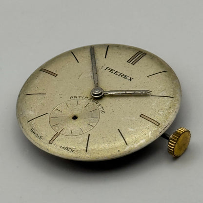 Peerex 15 Jewels Watch Movement Running Manual Wind Vintage Parts Repair 25.8mm