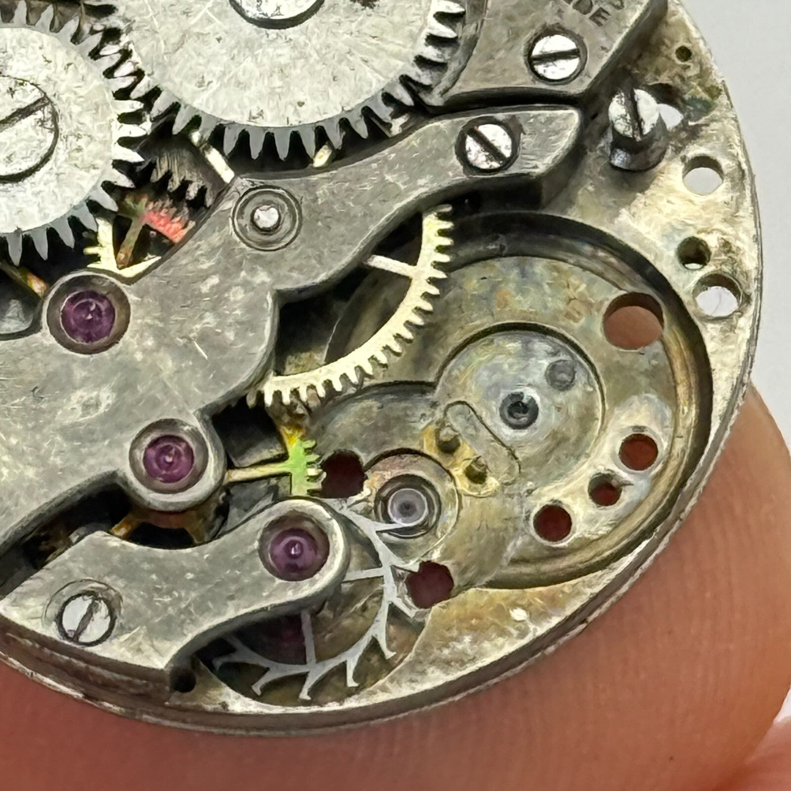 23.7mm Vintage AS A Schild Partial Manual Wind Watch Movement PARTS REPAIR