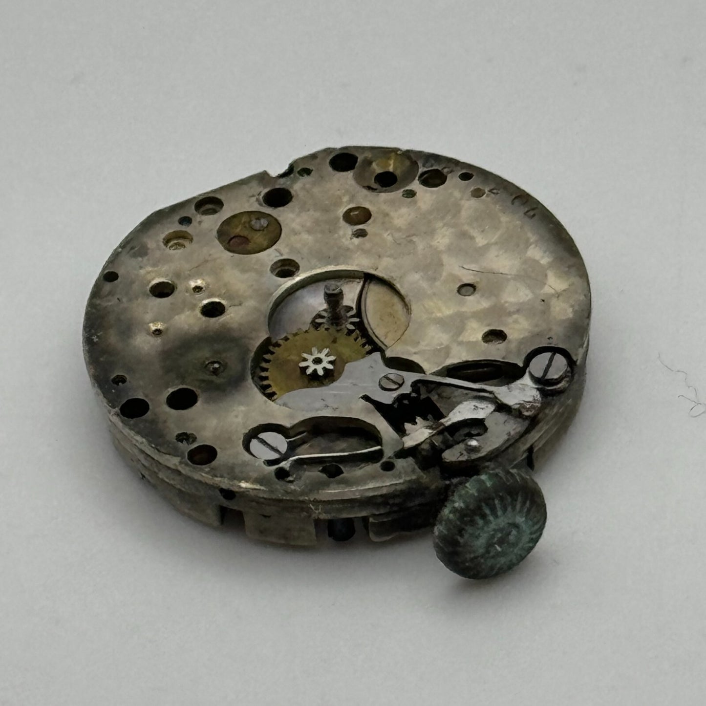 23.7mm AS Trench Watch Movement Balance Intact Swiss Manual Wind Vintage PARTS