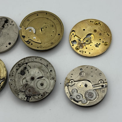 Bundle Mixed Antique / Vintage Pocket Watch Movements Joblot PARTS REPAIR SPARES