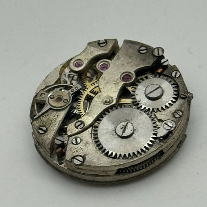23.7mm Unidentified Swiss Porcelain Dial Trench Watch Movement Manual Wind PARTS
