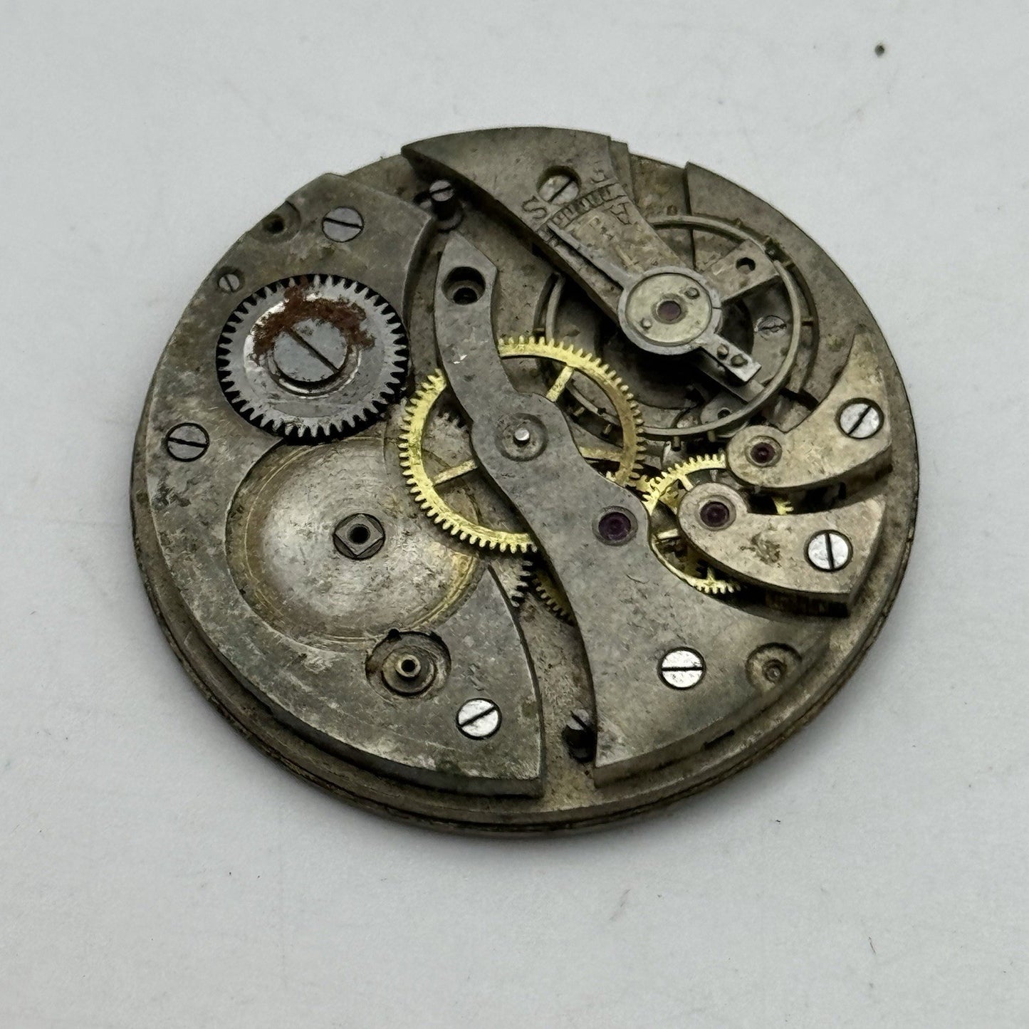 42.8mm Unidentified Vintage Pocket Watch Movement Dial PARTS REPAIR SPARES