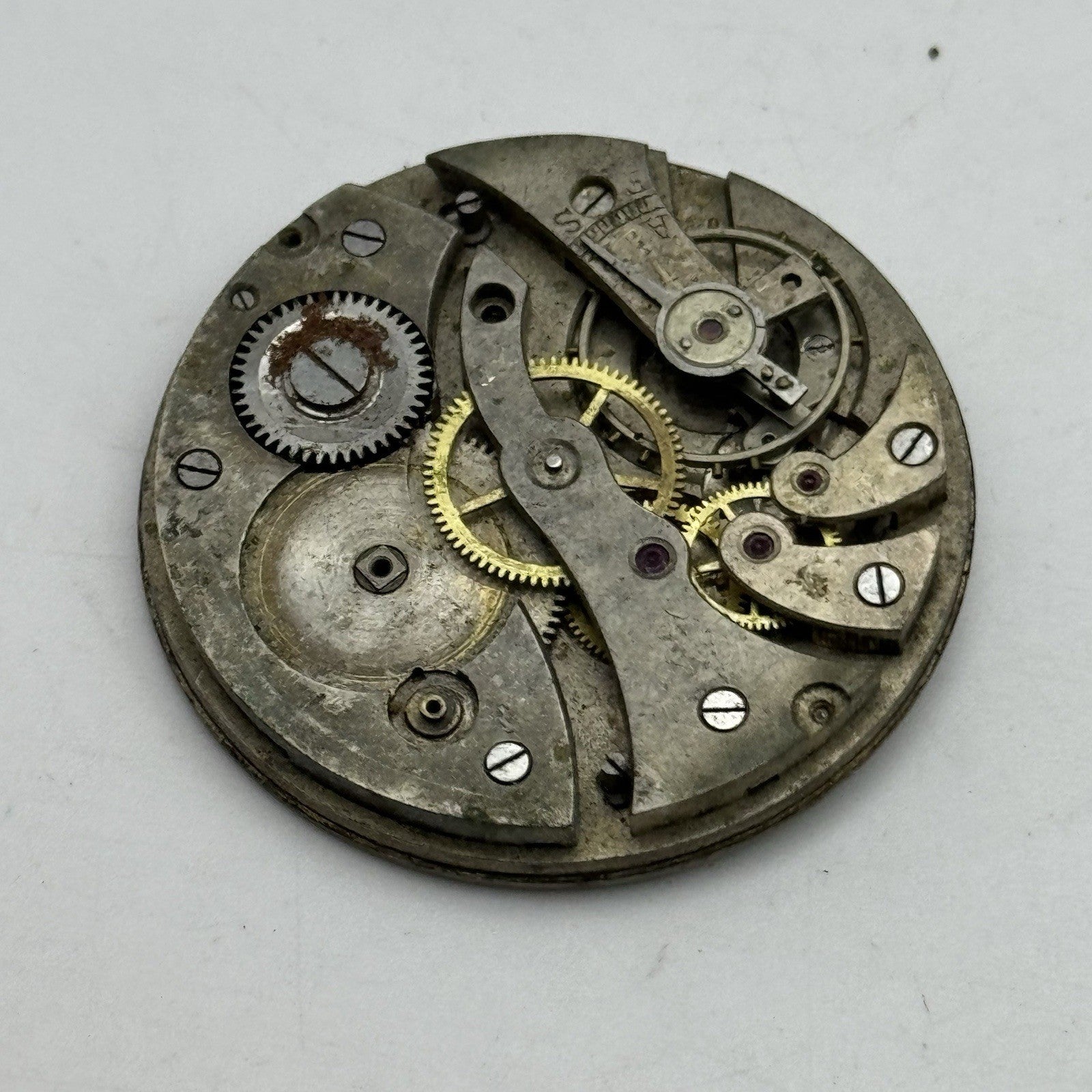 42.8mm Unidentified Vintage Pocket Watch Movement Dial PARTS REPAIR SPARES