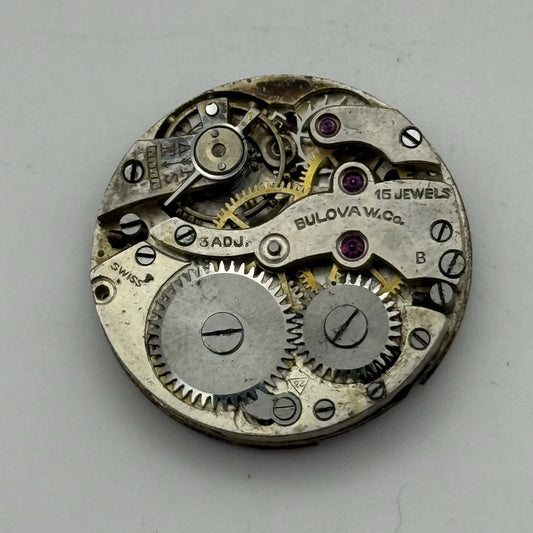 23.7mm Rare Vintage Bulova 23 Manual Wind Swiss Watch Movement PARTS REPAIR