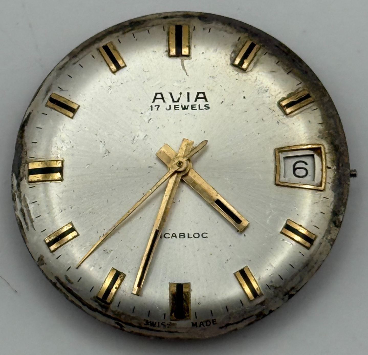 FHF ST 96-4 Watch Movement Avia Manual Wind Vintage Swiss Parts Repair 25.8mm