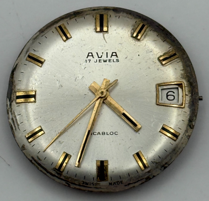 FHF ST 96-4 Watch Movement Avia Manual Wind Vintage Swiss Parts Repair 25.8mm