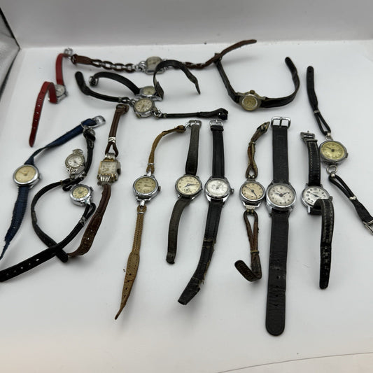 Bundle Of Ladies Vintage Manual Wind Wristwatches Joblot PARTS REPAIR SPARES
