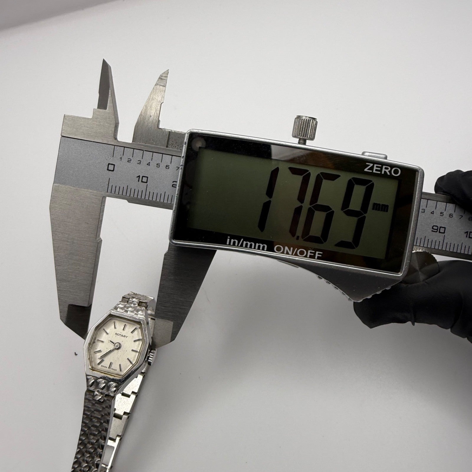 19mm Running Vintage Ladies Rotary Swiss Silver Tone Manual Wind Watch PARTS