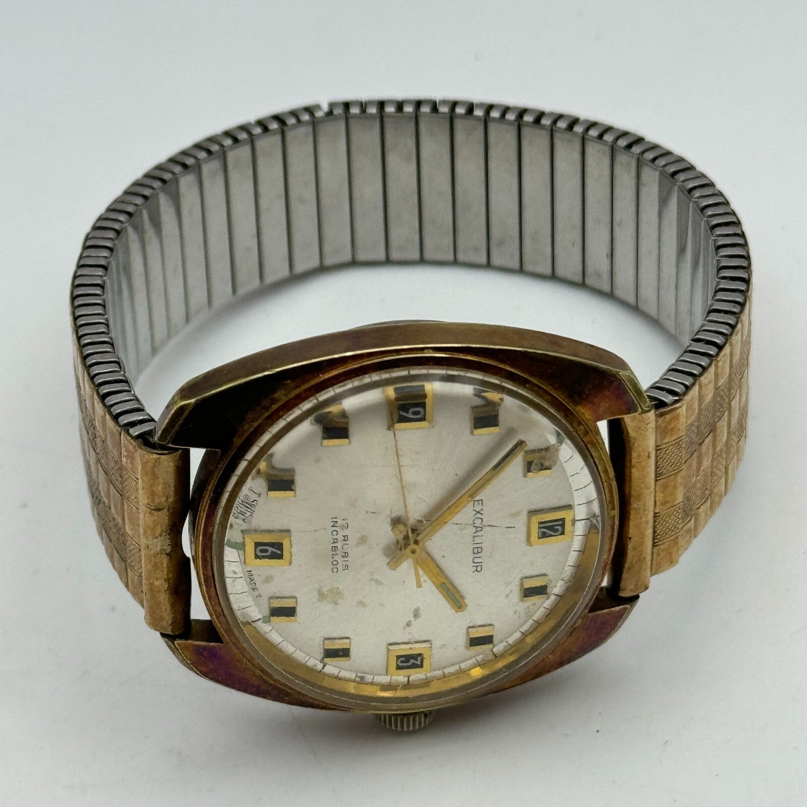34mm Men’s Vintage Excalibur Tissot 781-1 Manual Wind Gold Plated Watch PARTS