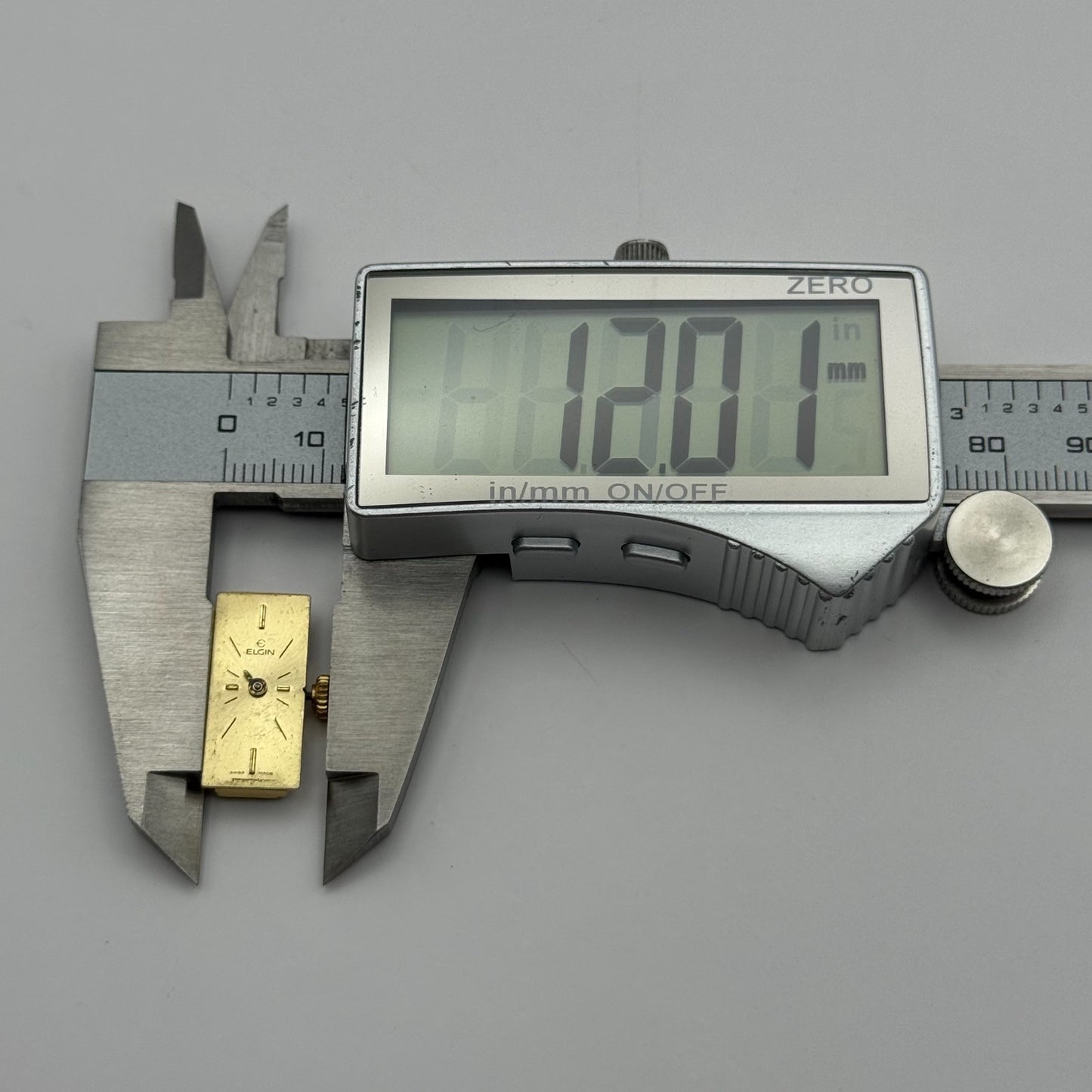 FHF 59-21 Elgin Baguette Watch Movement Manual Wind Vintage Parts Repair 8.8mm