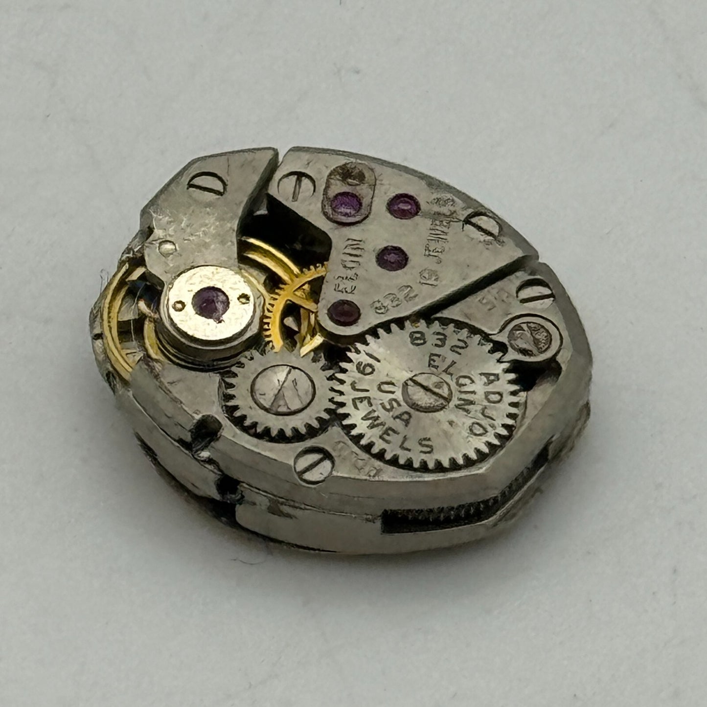 13.2mm Ladies Elgin 832 Rare 19 Jewels Manual Wind Watch Movement PARTS SPARES