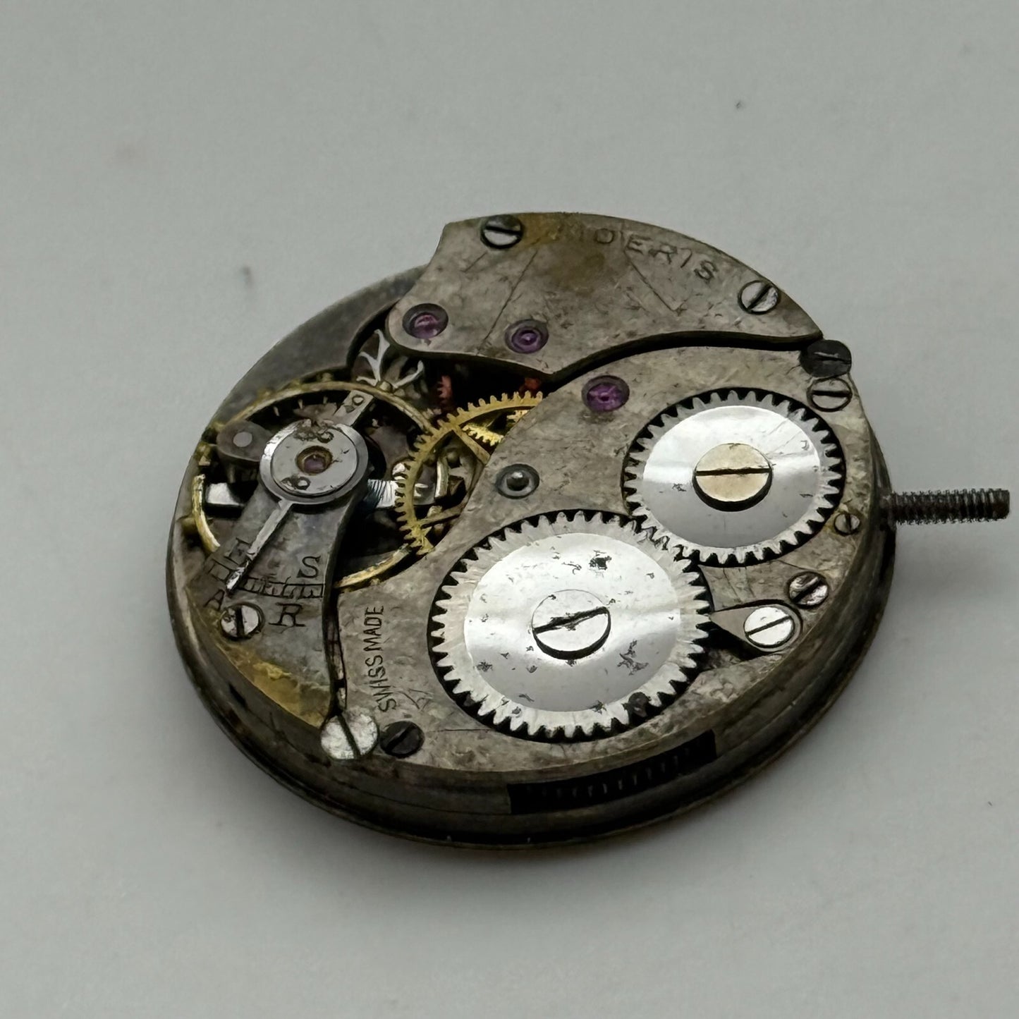 25.2mm Vintage Moeris Sub Seconds Trench Watch Movement Manual Wind PARTS REPAIR