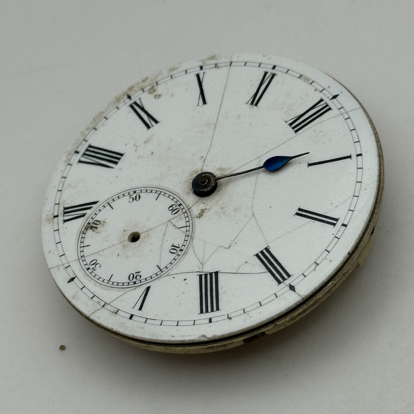 45.1mm Antique Unidentified Key Wound Pocket Watch Movement PARTS REPAIR SPARES