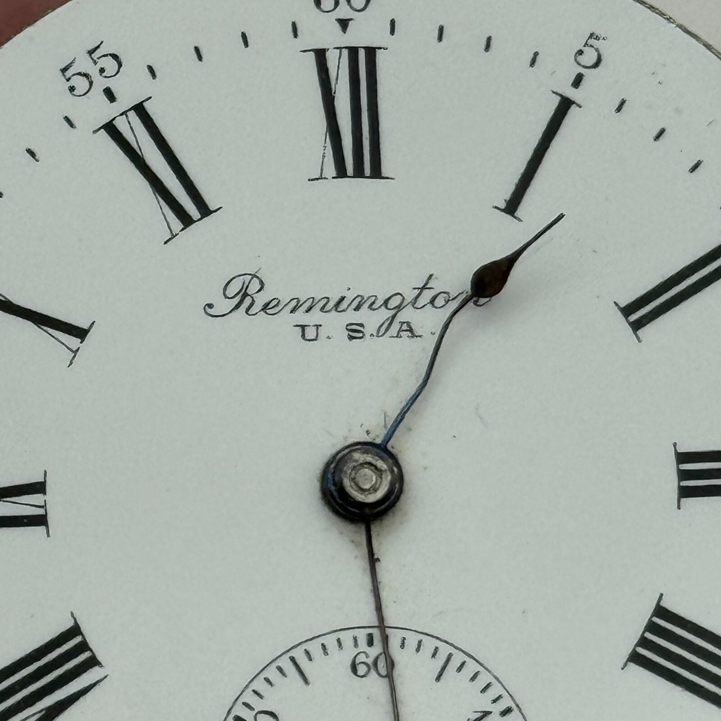 43.1mm Antique Remington USA 11 Jewels Hunter Pocket Watch Movement PARTS SPARES