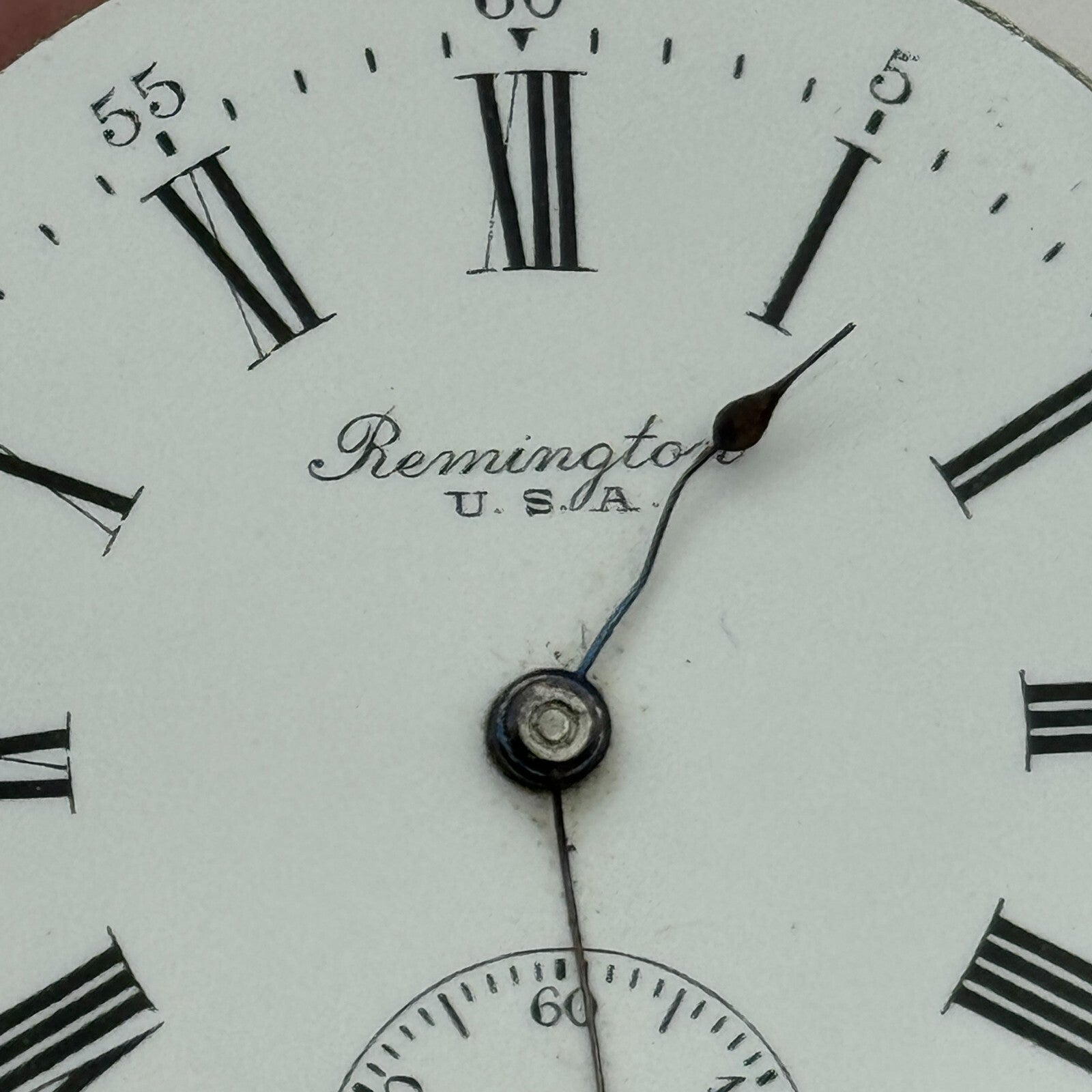 43.1mm Antique Remington USA 11 Jewels Hunter Pocket Watch Movement PARTS SPARES