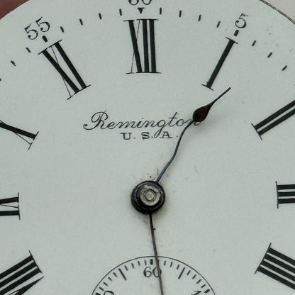 43.1mm Antique Remington USA 11 Jewels Hunter Pocket Watch Movement PARTS SPARES