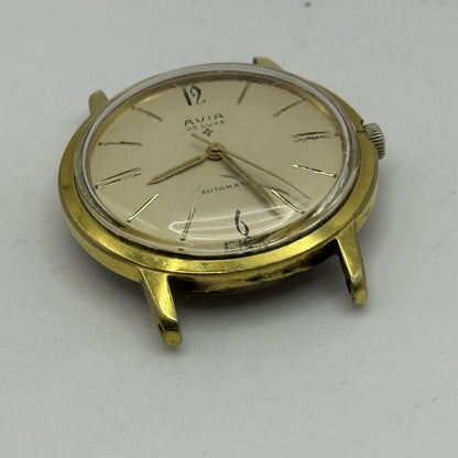 34mm Running Men’s Avia De Luxe Automatic Swiss Vintage Watch TO RESTORE / PARTS