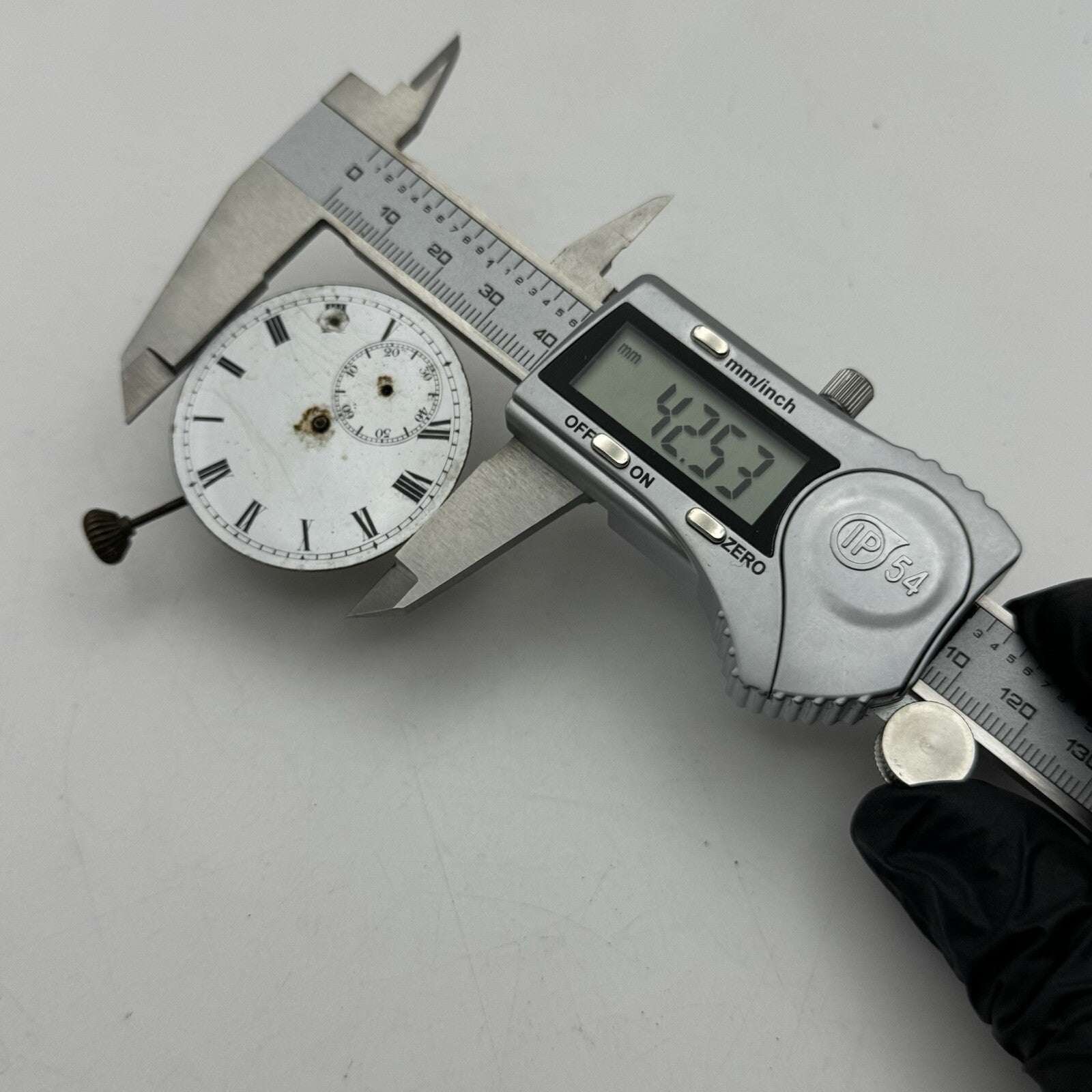 42.5mm Interesting Swiss Top Wind Pocket Watch Movement Dial FOR PARTS