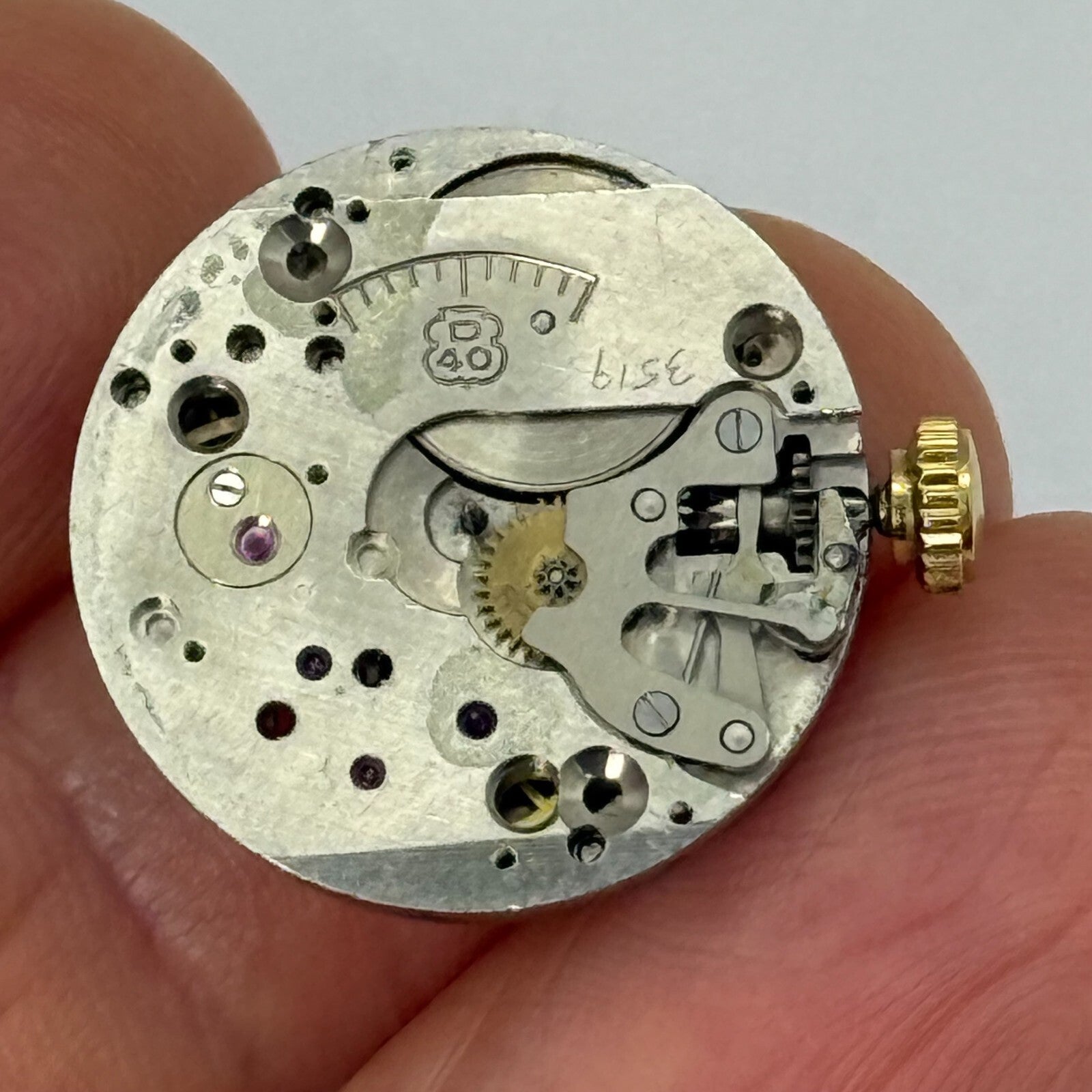 19.6mm Vintage Avia Derby D 40 Manual Wind Watch Movement PARTS REPAIR