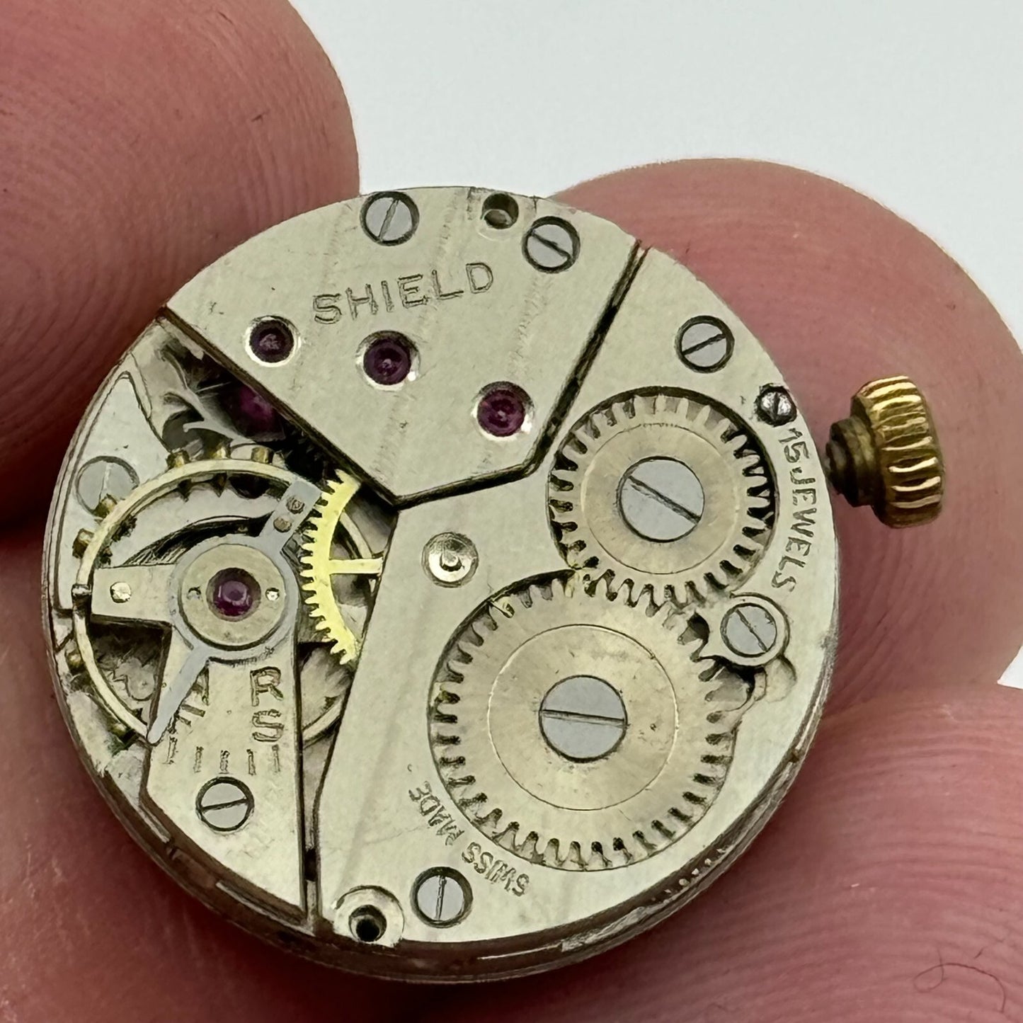 19.7mm Shield Peseux P 220 Manual Wind Swiss Made 15 Jewels Watch Movement PARTS