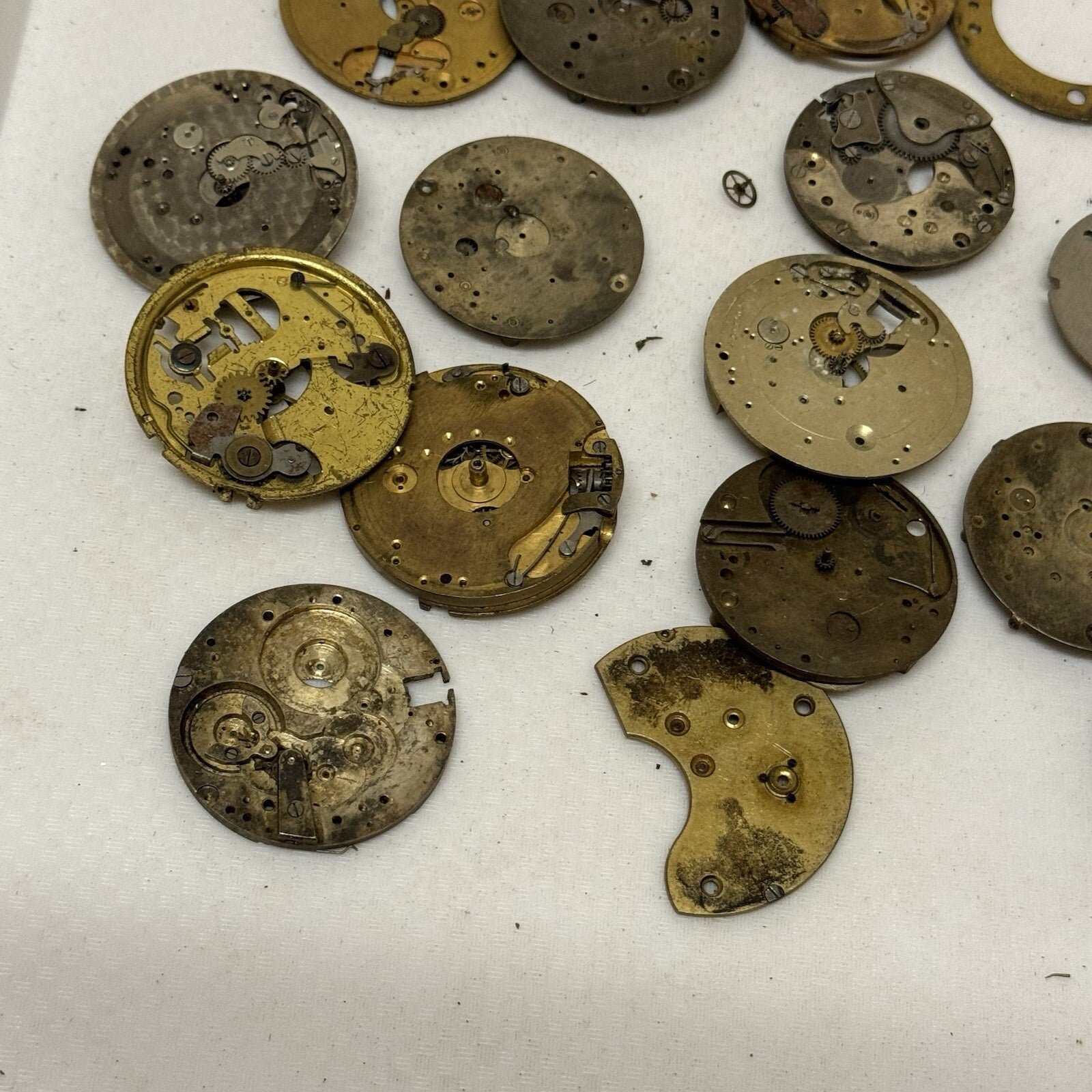 Bundle Antique Partial Pocket Watch Movements Parts Repair Watchmakers Job Lot