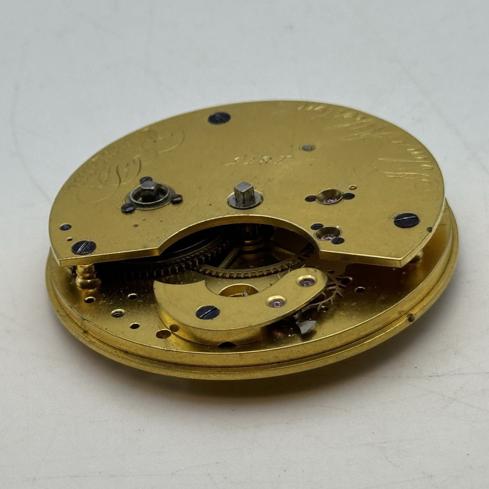 43mm Manual Wind John Atherton Liverpool Fusee Pocket Watch Movement FOR PARTS