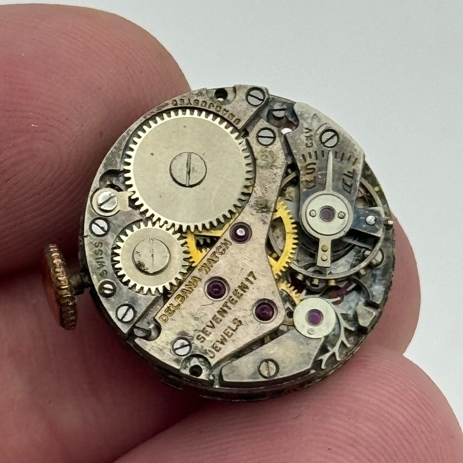 19.7mm Delbana AS A Schild Manual Wind 17 Jewels Swiss Watch Movement PARTS