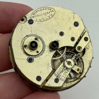 45.1mm Antique Henry E Peck Patent 2622 Safety Pinion Pocket Watch Movement