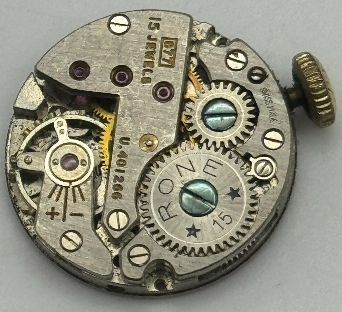 19.6mm Rone 877 FHF 63 Balance Ok Manual Wind Swiss Watch Movement PARTS SPARES