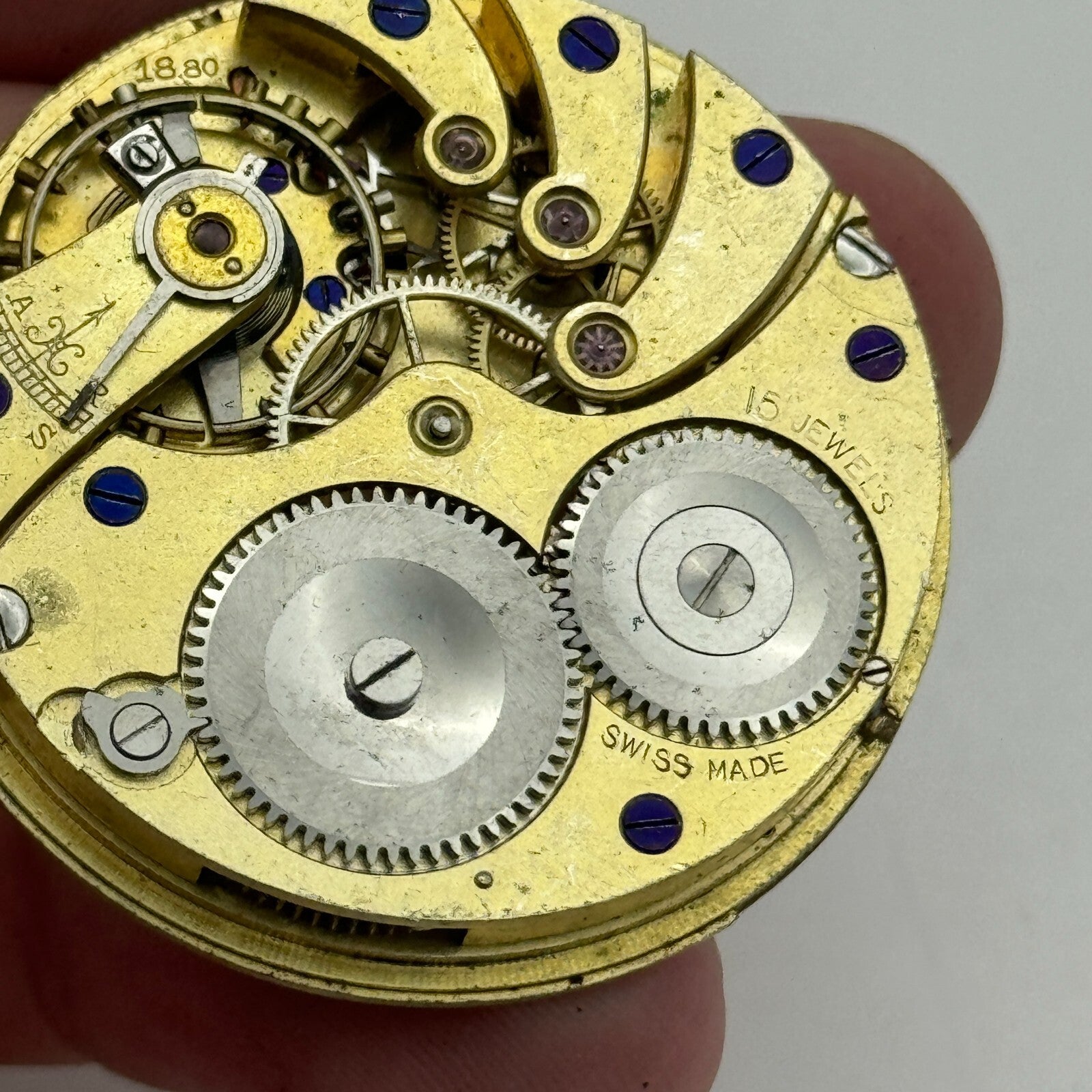 39.4mm Longines 18.80 High Grade Swiss Hunter Pocket Watch Movement PARTS