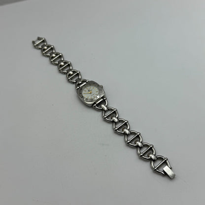 22mm Working Ladies Colleiten Silver Tone Panel Bracelet Quartz Watch 7.2 Inches