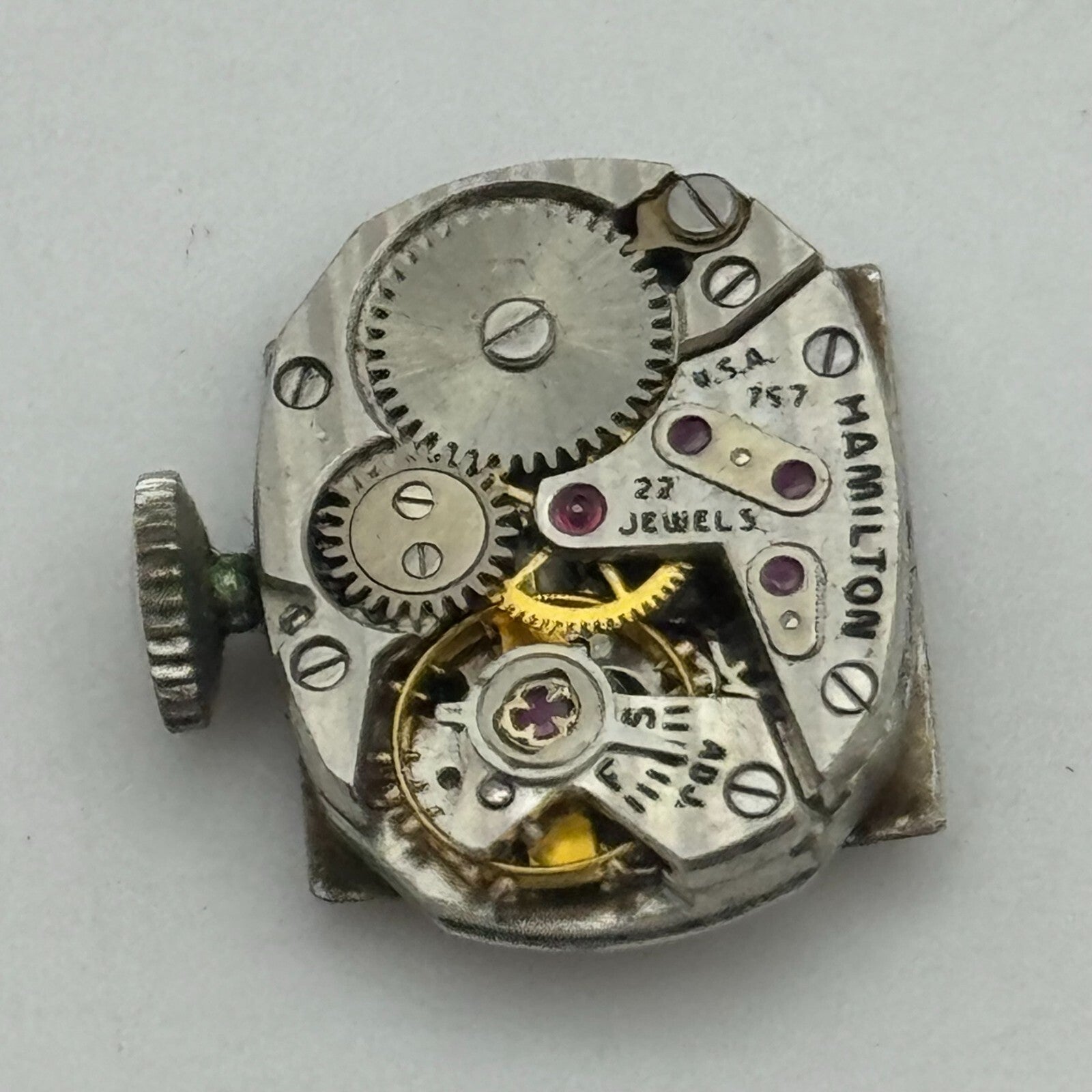 12.7mm Ladies Hamilton Cal 757 Manual Wind 22 Jewels Swiss Watch Movement PARTS