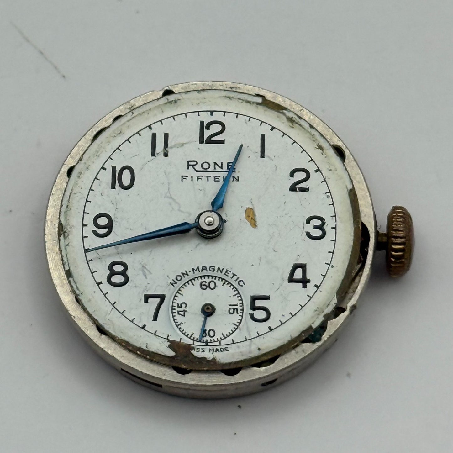 FHF 70 Watch Movement Rone Fifteen 1046 Manual Wind Vintage Parts Repair 23.7mm