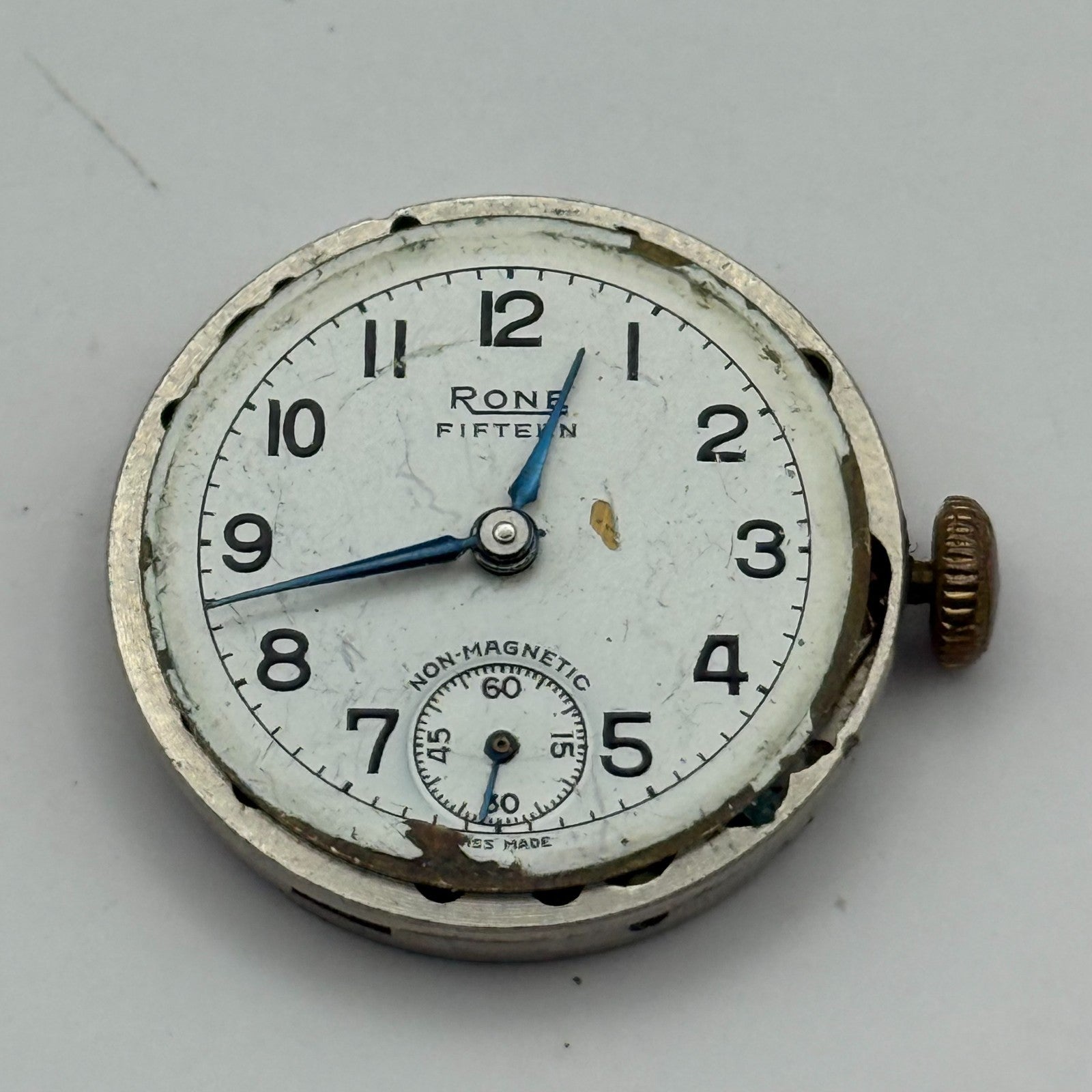 FHF 70 Watch Movement Rone Fifteen 1046 Manual Wind Vintage Parts Repair 23.7mm