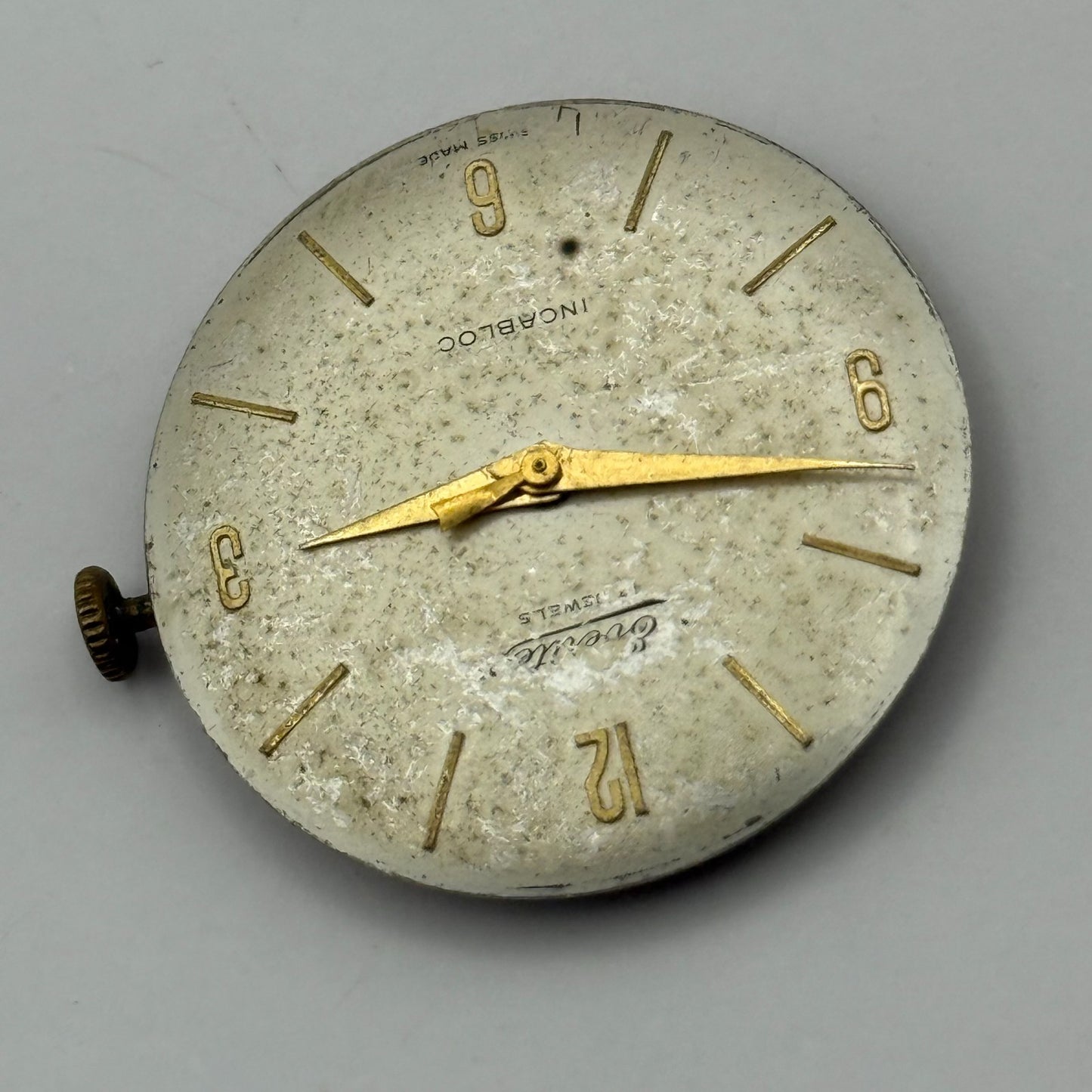 ETA 2391 Watch Movement Everite Running Manual Wind Vintage Parts Repair 25.8mm