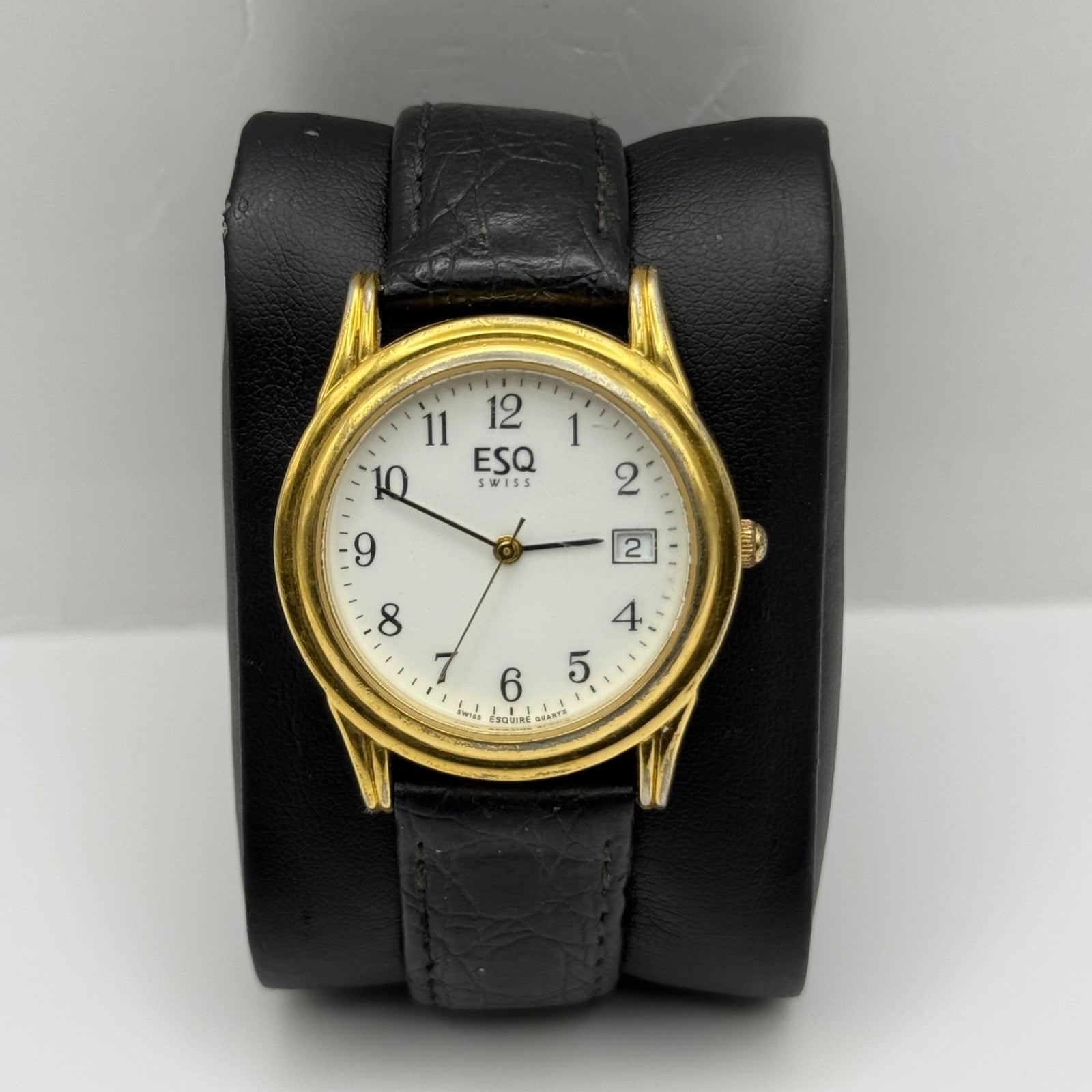 Working Esquire ESQ 300328 Date Swiss 33mm Quartz Watch New Battery Adjustable