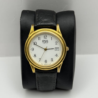 Working Esquire ESQ 300328 Date Swiss 33mm Quartz Watch New Battery Adjustable