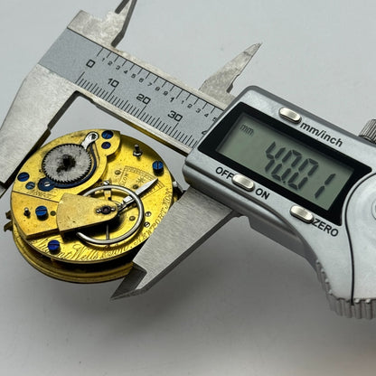 43mm Antique Unusual Nugent Wells & Son Newport Pocket Watch Movement PARTS